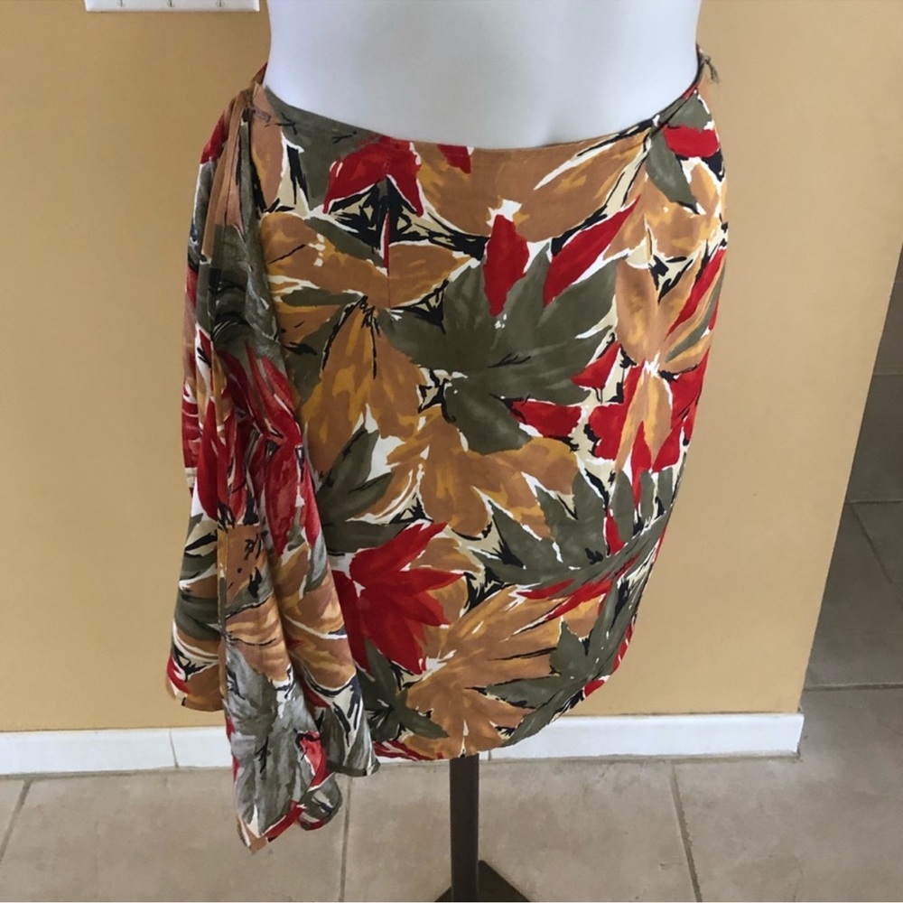 Vintage Tropical Floral Wrap Skirt by Rumours - Size M - Picture 8 of 12